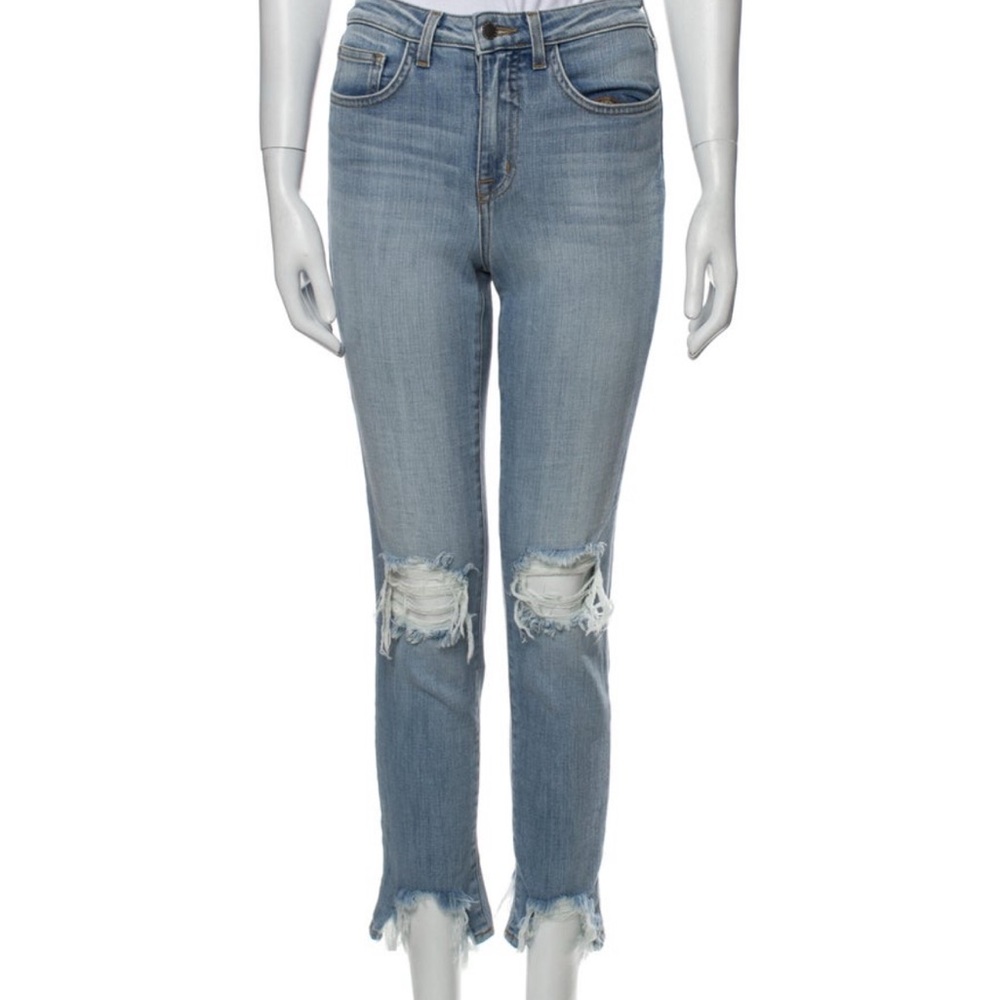 L’AGENCE Distressed Denim - Straight Leg